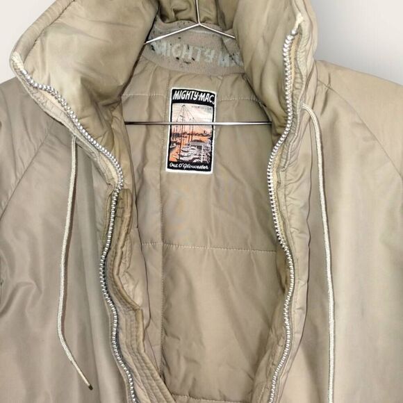 Vtg 90s | Mighty‎ Mac Jacket Mens Sz 38 | Tan Quilted Lined Coat Puffer Goose - Picture 5 of 12